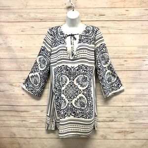 Blue Life Bandana Paisley Pattern Beach Coverup Tunic